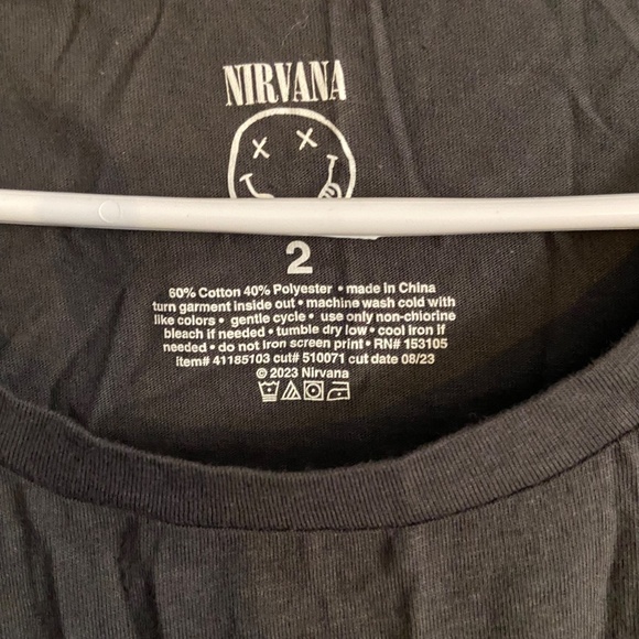Nirvana Women's Black Sleep Shirt - Picture 2 of 4